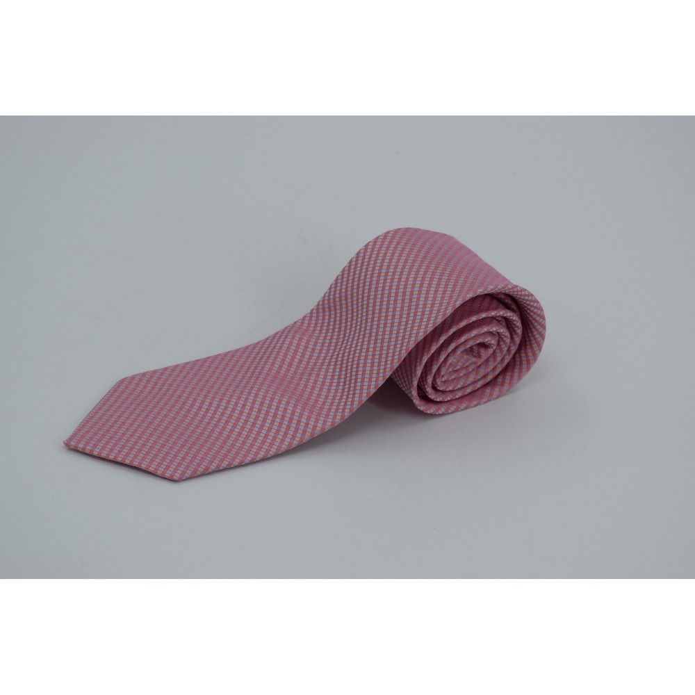 Calvin Klein Men's Silk Necktie Pink Checkered Business Formal‎ Dress